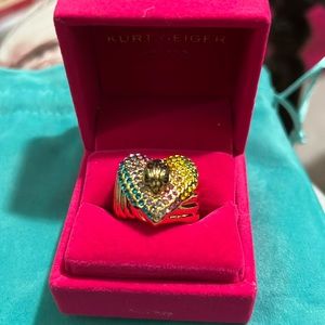 Pretty delightful and charming rainbow colors ring, by Kurt Geiger!